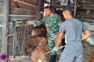 Bangun Semangat Petani, Serka Parmin Menyambangi Petani Sawit