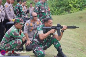 Perkuat Sinergitas TNI-Polri, Polres Aceh Timur dan Kodim 0104 Gelar Latihan Menembak Bersama