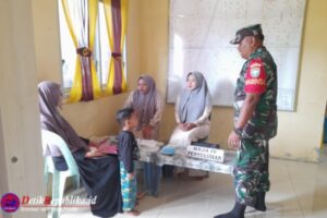 Upaya Pencegahan Stunting Babinsa 05/Idr dan Bidan Desa Aktif Pendampingan Posyandu