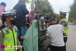 Satlantas Polres Aceh Timur Imbau Mobil Barang Tak Angkut Penumpang