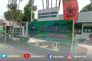 Dukung dan Sukseskan Pemilu 2024, Kodim 0429/Lamtim Serentak Pasang Baner Netralitas TNI