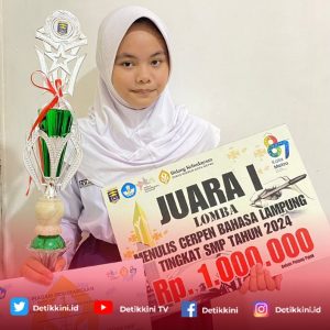 Sajikan Cerpen Bahasa Lampung, Siswi SMPN 1 Kota Metro Raih Prestasi Gemilang