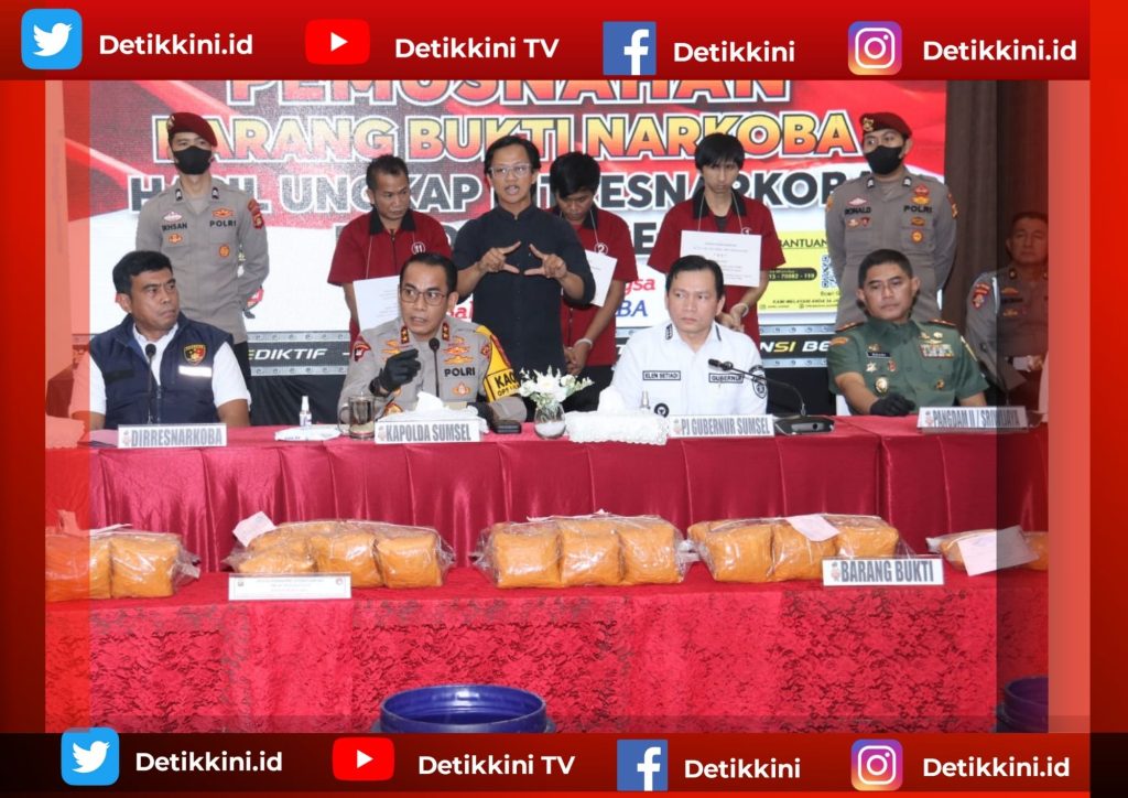 Sabu Seberat 49 Kg Golden Crescent Asia Barat Afganistan di Musnahkan Polda Palembang