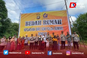 Sambut Ramadhan, SDM Polda Sumsel Laksanakan Kegiatan Bedah Rumah