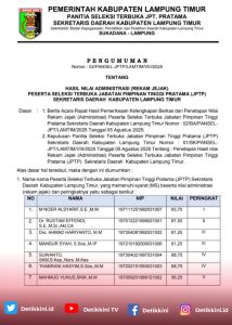 Ikuti Seleksi Terbuka JPTP, M Noer Alsyarif Berpeluang Besar Duduki Kursi Sekda Lamtim