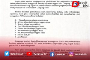 PWI Lamtim Bergejolak: Kritik Dibungkam, 9 Anggota Didepak