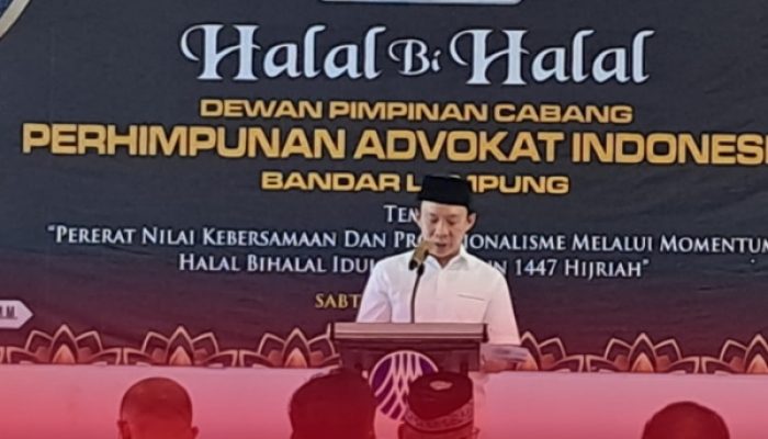 Halal Bihalal PERADI Lampung, Sekda Sampaikan Pesan Gubernur: Advokat Harus Adaptif di Era Digital